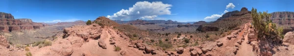 A panorama view of the Grand Canyon taken from the South Kaibab trail a couple miles from the South Rim.