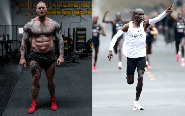 Hafthor Bjornsson and Eliud Kipchoge
