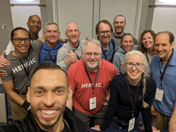 Coach Ryan and a small group of other participants at the Heroic Workshop Instructor Training event.