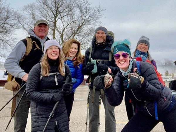 Members of the TNT hiking club after completing the 2024 New Year's Day hike.