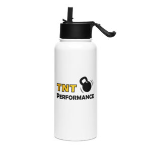 TNT Performance Stacked Logo—Stainless Steel Water Bottle with a Straw Lid